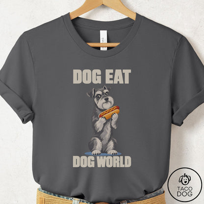 Schnauzer Dog Eat Dog T-Shirt Asphalt Taco-Dog