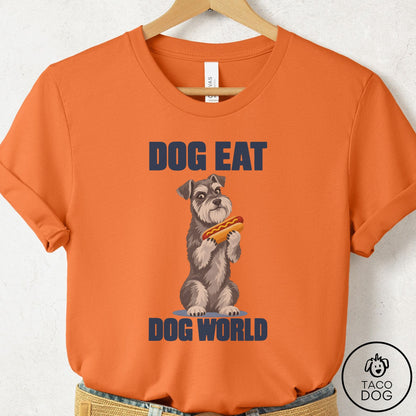 Schnauzer Dog Eat Dog T-Shirt Burnt Orange Taco-Dog