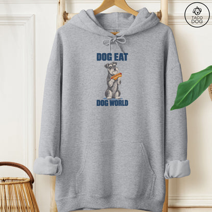 Schnauzer Dog Eat Dog Hoodie Graphite Heather Taco-Dog