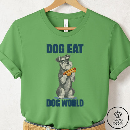 Schnauzer Dog Eat Dog T-Shirt Leaf Taco-Dog