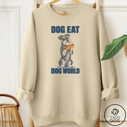 Schnauzer Dog Eat Dog Sweatshirt Sand Taco-Dog