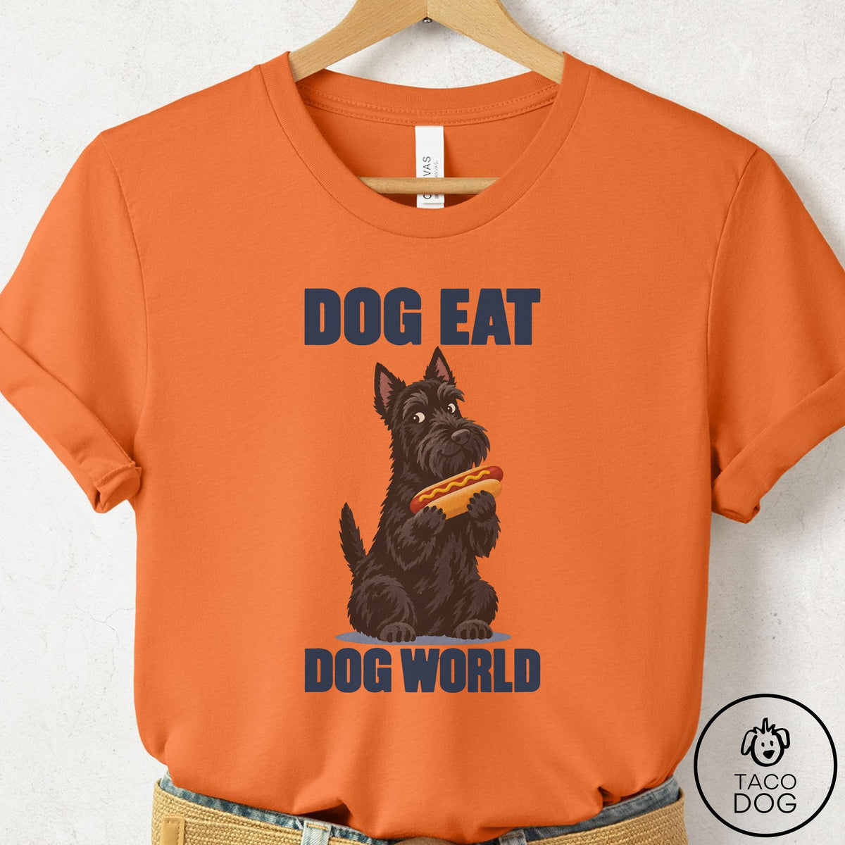Scottie Dog Eat Dog T-Shirt Burnt Orange Taco-Dog