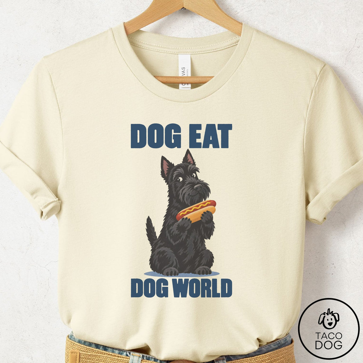 Scottie Dog Eat Dog T-Shirt Natural Taco-Dog