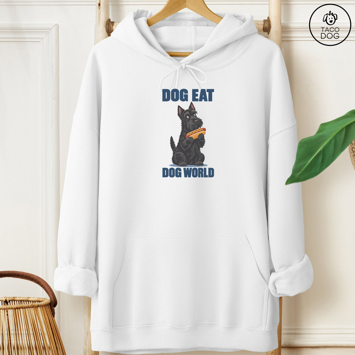 Scottie Dog Eat Dog Hoodie White Taco-Dog