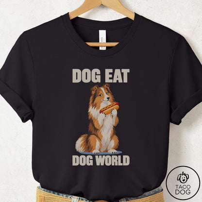 Shetland Sheepdog Dog Eat Dog T-Shirt Black Taco-Dog