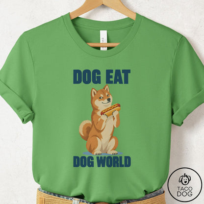 Shiba Inu Dog Eat Dog T-Shirt Leaf Taco-Dog
