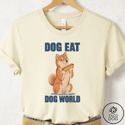 Shiba Inu Dog Eat Dog T-Shirt Natural Taco-Dog