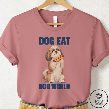 Shih Tzu Dog Eat Dog T-Shirt Mauve Taco-Dog