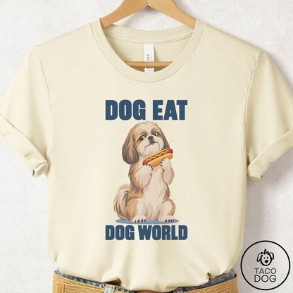 Shih Tzu Dog Eat Dog T-Shirt Natural Taco-Dog