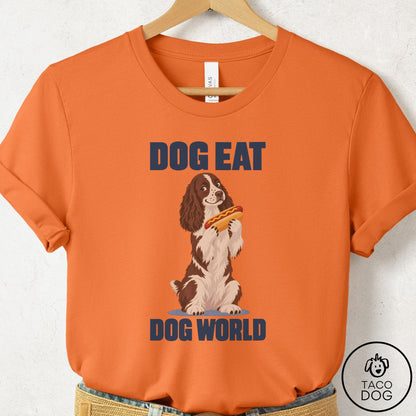 Springer Spaniel Dog Eat Dog T-Shirt Burnt Orange Taco-Dog