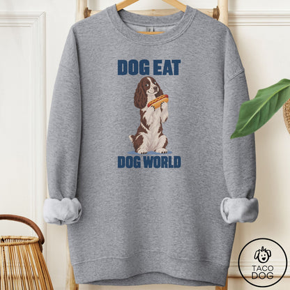 Springer Spaniel Dog Eat Dog Sweatshirt Graphite Heather Taco-Dog