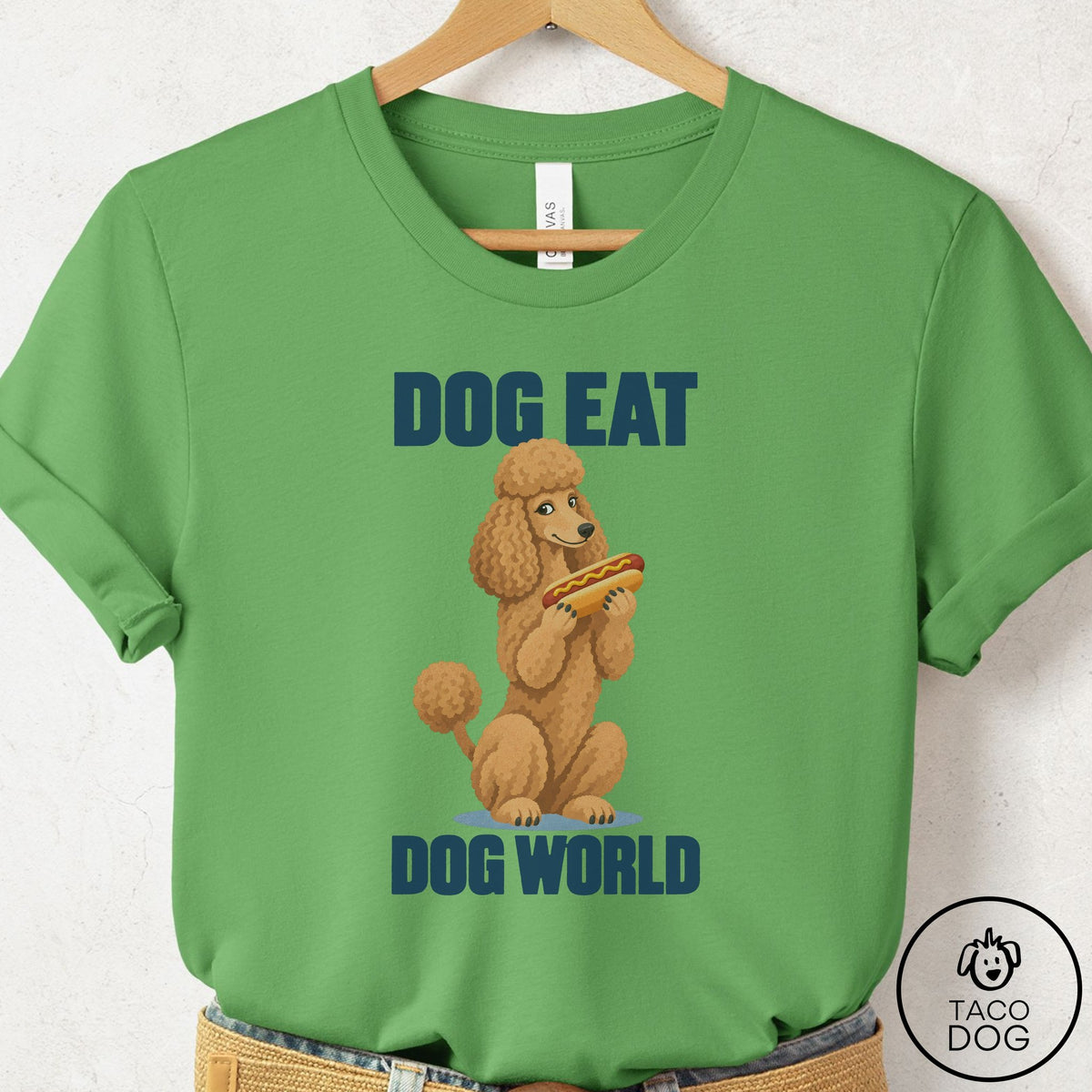 Poodle Dog Eat Dog T-Shirt Leaf Taco-Dog