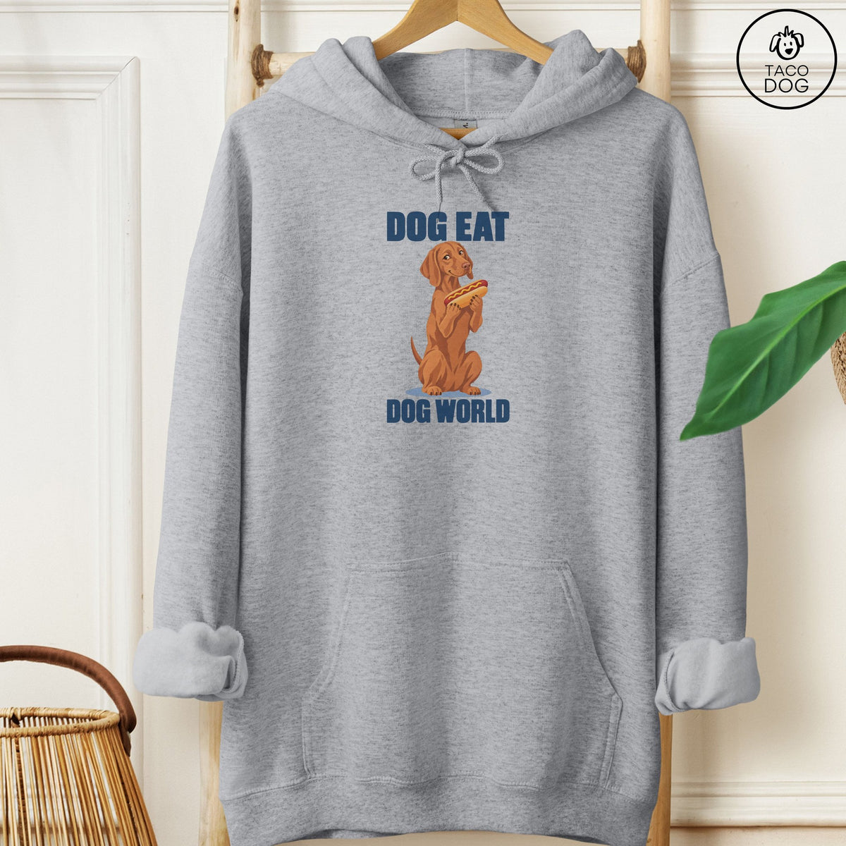 Vizsla Dog Eat Dog Hoodie Graphite Heather Taco-Dog