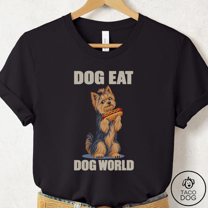 Yorkshire Terrier Yorkie Dog Eat Dog T-Shirt Black Taco-Dog