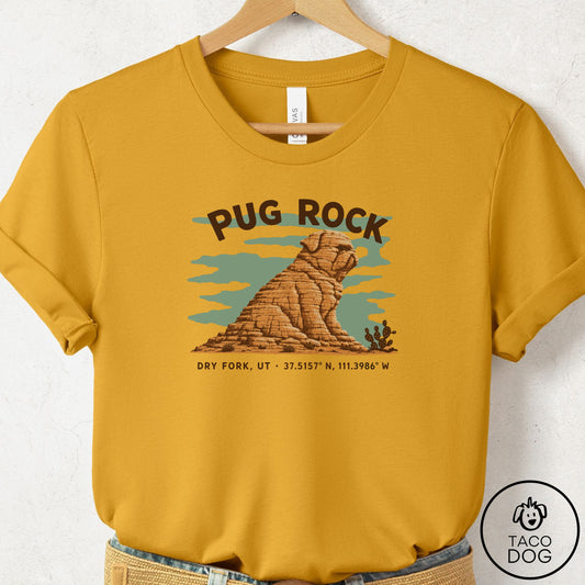 Pug Dog Rock T-Shirt Mustard Taco-Dog