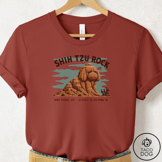 Shih Tzu Dog Rock T-Shirt Rust Taco-Dog