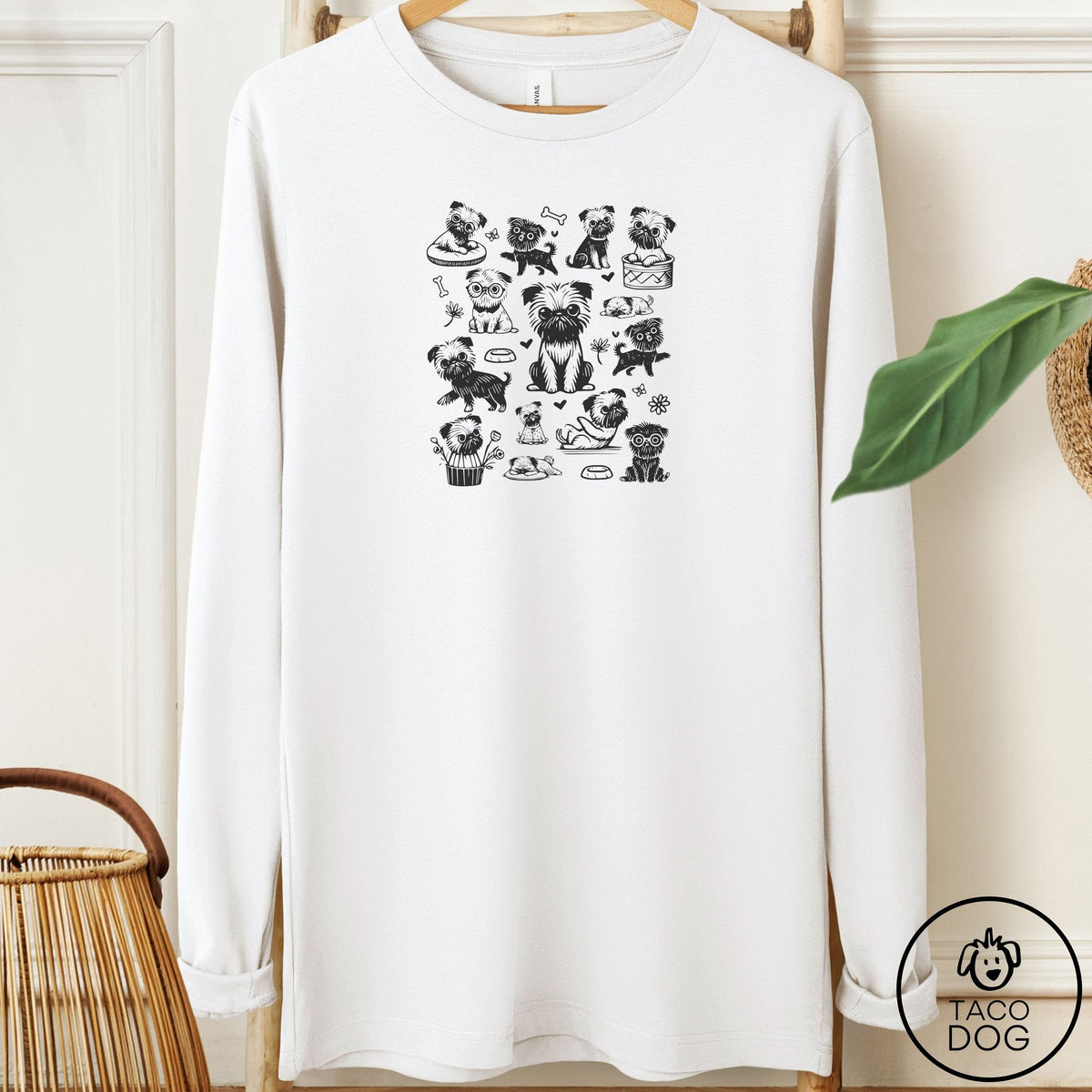 Brussels Griffon Doodles Long Sleeve Tee