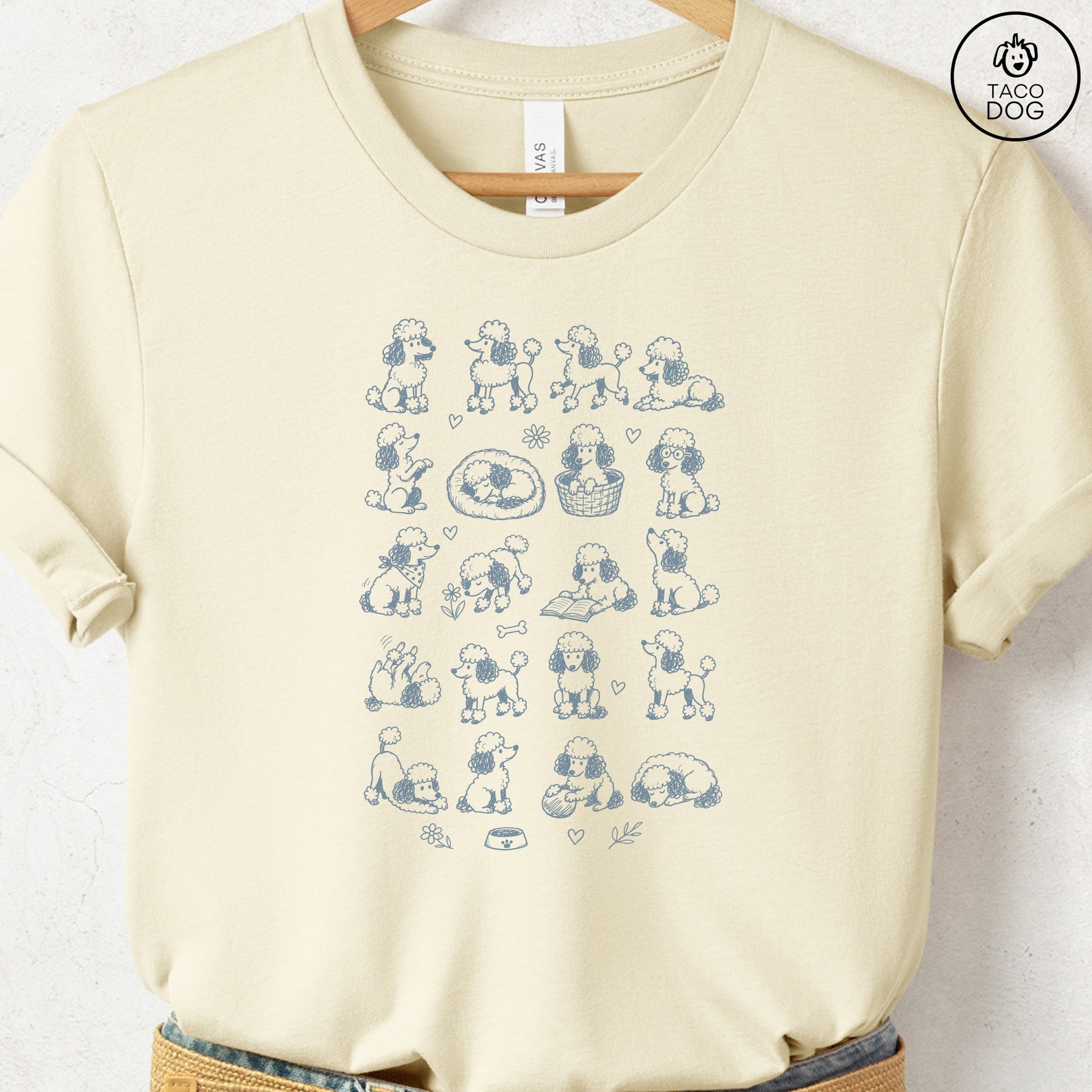 Poodle Doodles T-Shirt Natural Taco-Dog