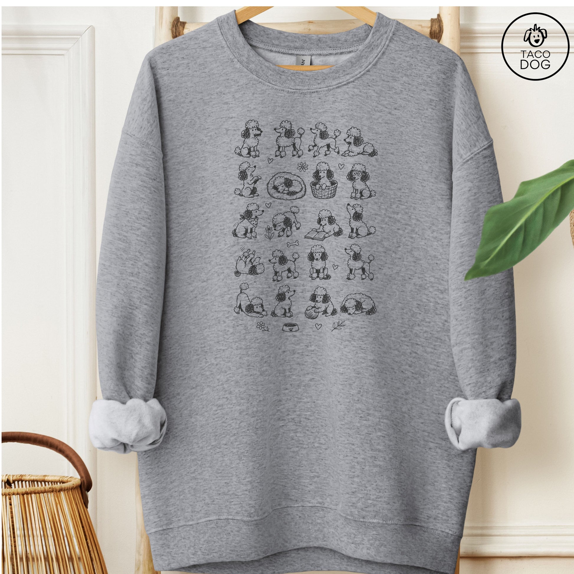 Poodle Doodles Sweatshirt Graphite Heather Taco-Dog