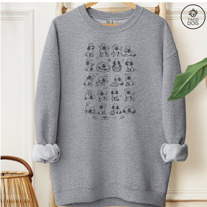 Poodle Doodles Sweatshirt Graphite Heather Taco-Dog
