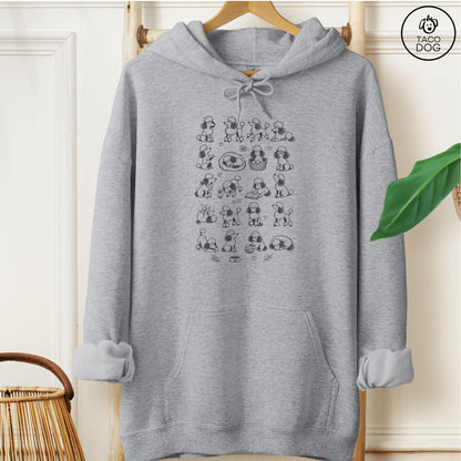 Poodle Doodles Hoodie Graphite Heather Taco-Dog