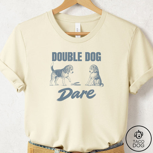 Beagle Double Dog Dare T-Shirt Natural Taco-Dog