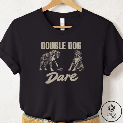 Boxer Double Dog Dare T-Shirt Black Taco-Dog