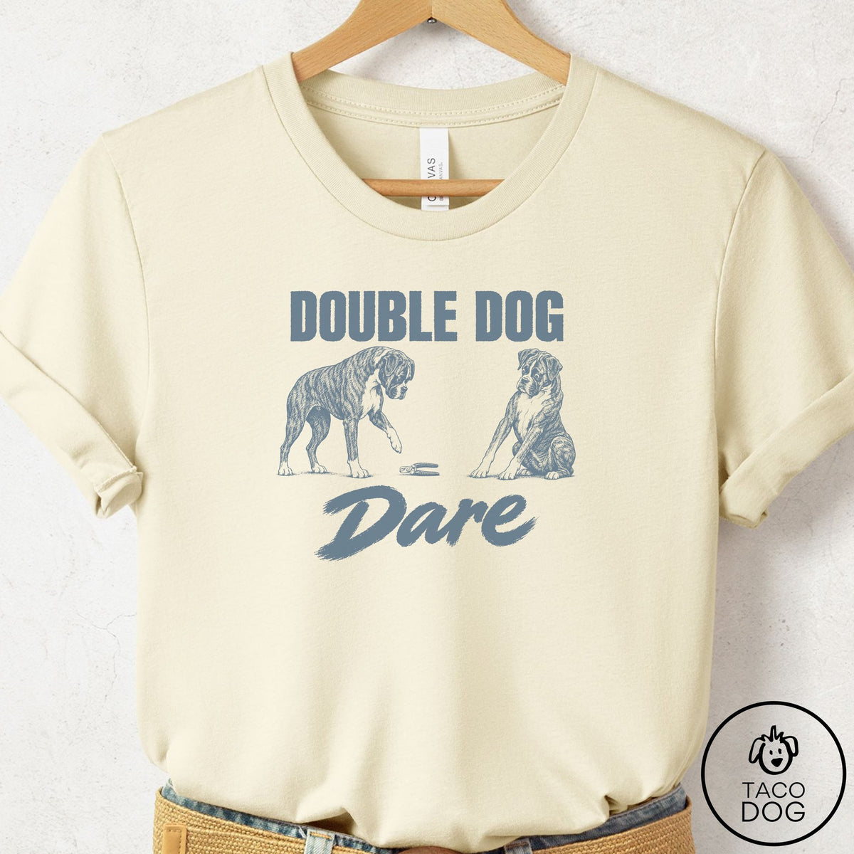 Boxer Double Dog Dare T-Shirt Natural Taco-Dog