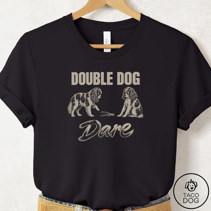 Cavalier King Charles Spaniel Double Dog Dare T-Shirt Black Taco-Dog