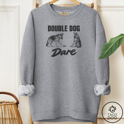 German Shepherd Double Dog Dare Sweatshirt Graphite Heather Taco-Dog