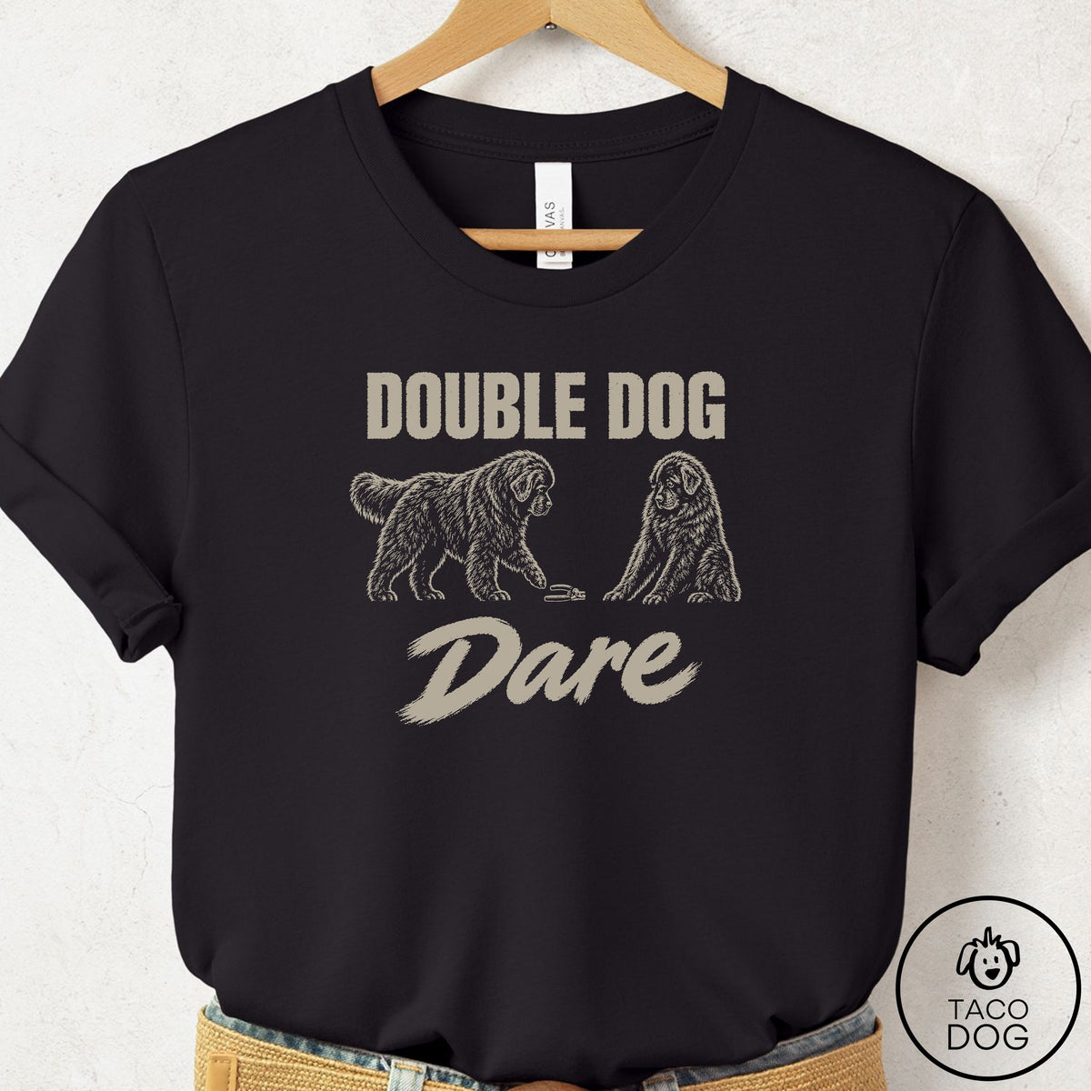 Newfoundland Double Dog Dare T-Shirt Black Taco-Dog