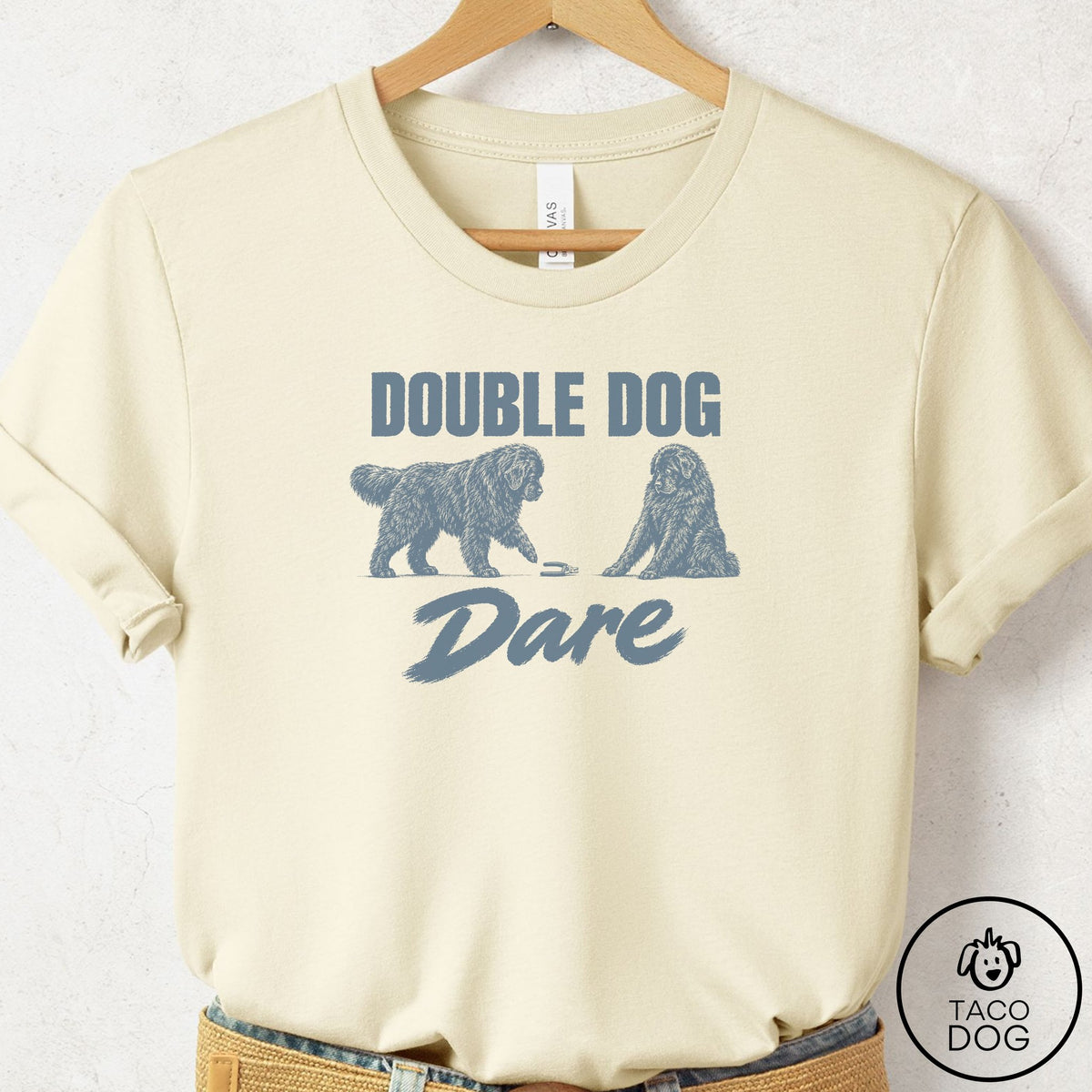 Newfoundland Double Dog Dare T-Shirt Natural Taco-Dog