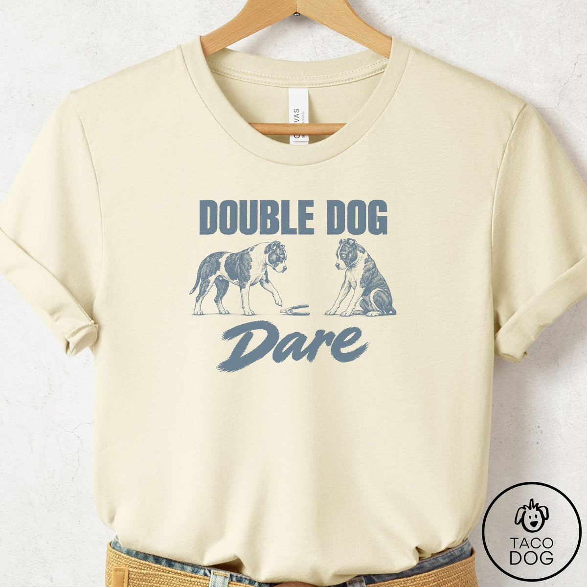 Pitbull Double Dog Dare T-Shirt, design close-up