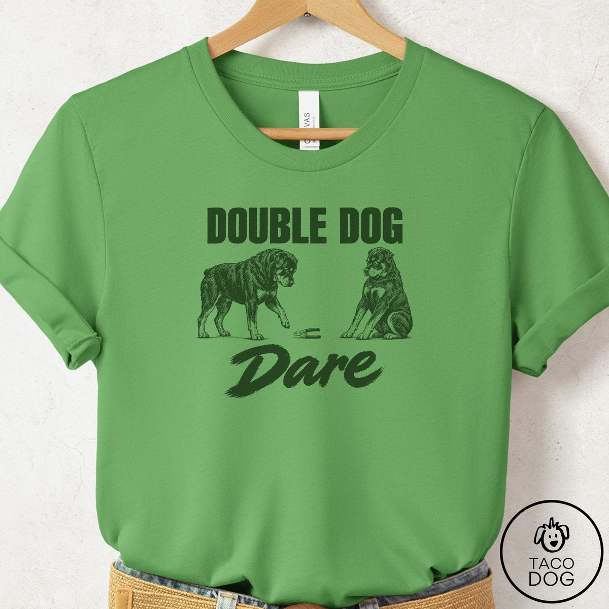 Rottweiler Double Dog Dare T-Shirt Leaf Taco-Dog