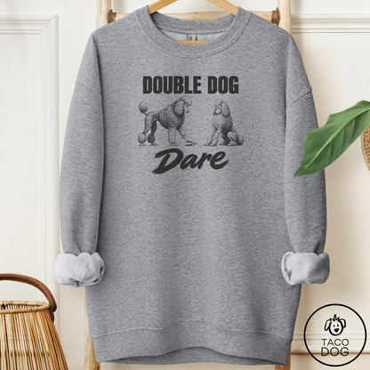 Poodle Double Dog Dare Sweatshirt Graphite Heather Taco-Dog