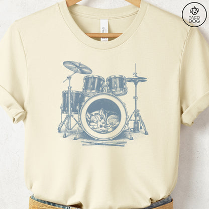 Corgi Drum T-Shirt Natural Taco-Dog