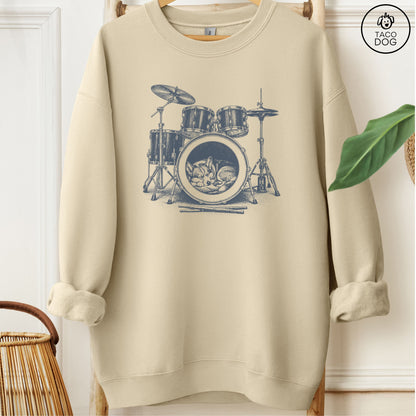 Corgi Drum Sweatshirt Sand Taco-Dog