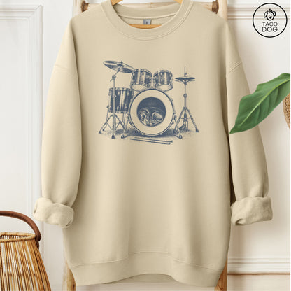 Dachshund Drum Sweatshirt Sand Taco-Dog