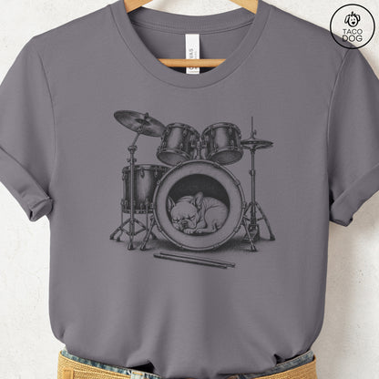 French Bulldog Frenchie Drum T-Shirt Storm Taco-Dog