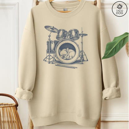French Bulldog Frenchie Drum Sweatshirt Sand Taco-Dog