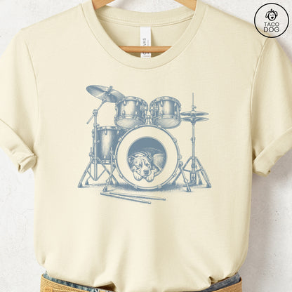 Pitbull Drum T-Shirt Natural Taco-Dog