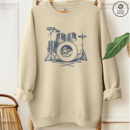 Shih Tzu Drum Sweatshirt Sand Taco-Dog
