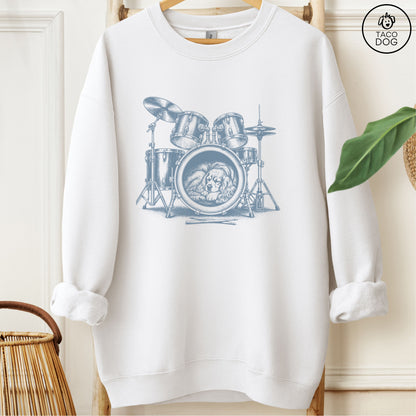 Cocker Spaniel Drum Sweatshirt White Taco-Dog