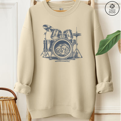 Cocker Spaniel Drum Sweatshirt Sand Taco-Dog