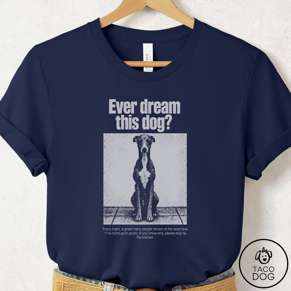 Italian Greyhound Whippet Ever Dream This Dog T-Shirt Navy Taco-Dog