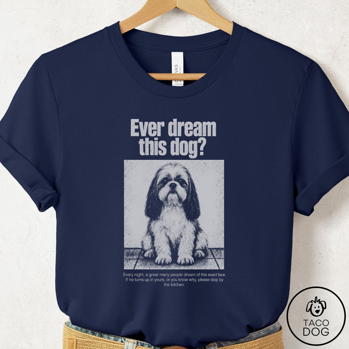 Shih Tzu Ever Dream This Dog T-Shirt Navy Taco-Dog