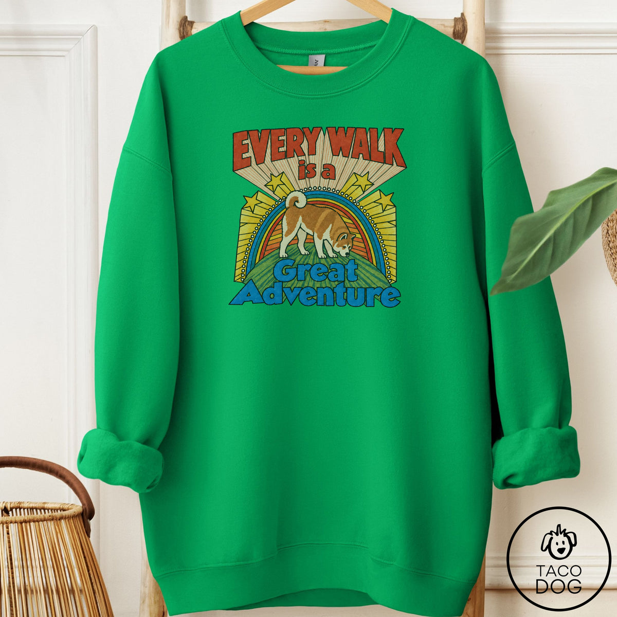 Akita Every Walk Sweatshirt Irish Green Taco-Dog