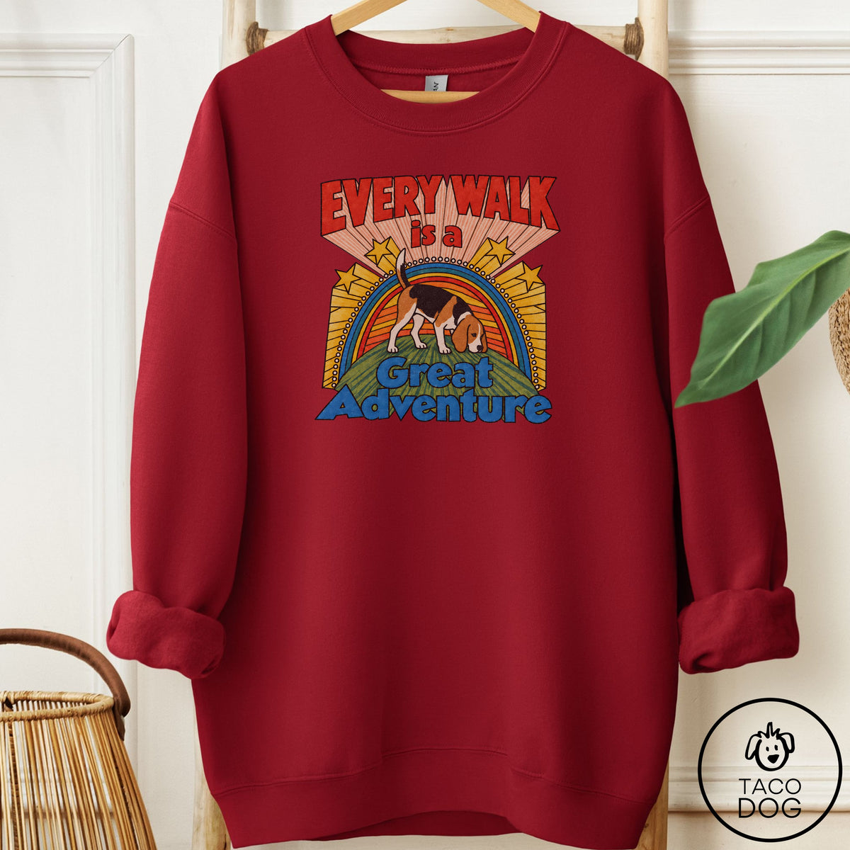 Beagle Every Walk Sweatshirt Garnet Taco-Dog