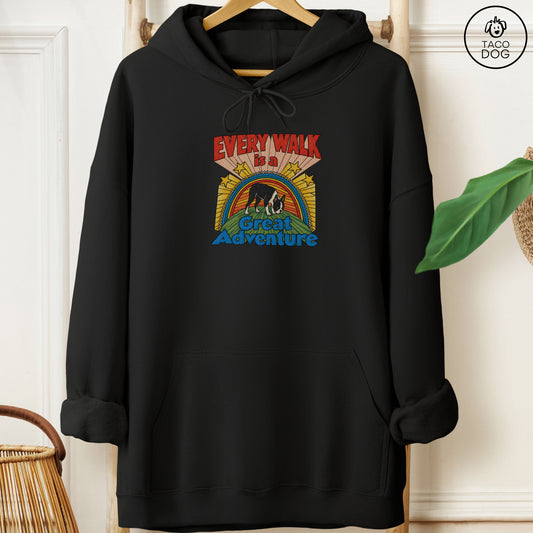 Boston Terrier Every Walk Hoodie Black Taco-Dog