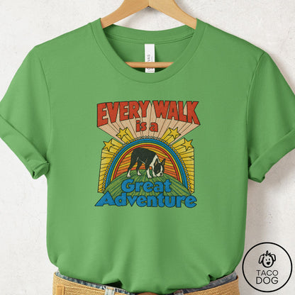 Boston Terrier Every Walk T-Shirt Leaf Taco-Dog